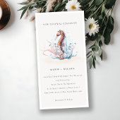 Onderwater Seahorse Seaweed Vow Renewal Invite Bedankkaart