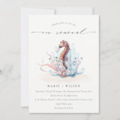 Onderwater Seahorse Seaweed Vow Renewal Invite Bedankkaart (Voorkant)