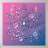 Onderwater Shiny Elegant Luxurious Royal Mandala Poster (Voorkant)