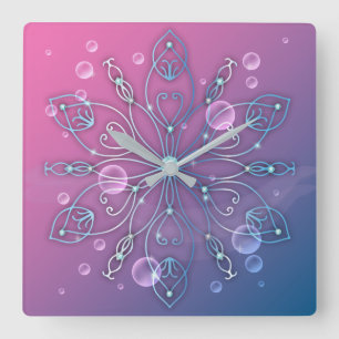 Onderwater Shiny Elegant Luxurious Royal Mandala Vierkante Klok