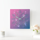 Onderwater Shiny Elegant Luxurious Royal Mandala Vierkante Klok (Huis)