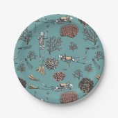 Onderwater Skeleton duiken Blauwgroen Papieren Bordje (Voorkant)