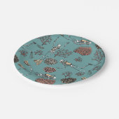 Onderwater Skeleton duiken Blauwgroen Papieren Bordje (Gekanteld)