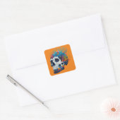 Onderwater Skullscape Vierkante Sticker (Envelop)