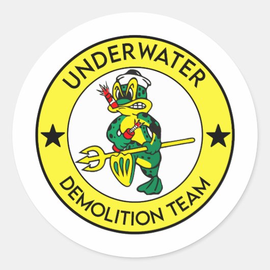 ONDERWATER SLOOPTEAM WW2 LOGO RONDE STICKER (Voorkant)
