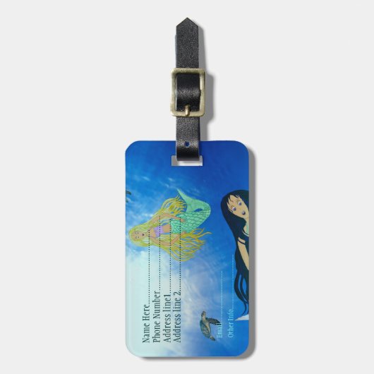 Onderwater spelen (Zeemeermin) Bagagelabel (Voorkant verticaal)