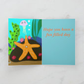 Onderwater Starfish editable age Birthday Card Kaart (Binnen)