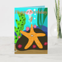 Onderwater Starfish editable age Birthday Card