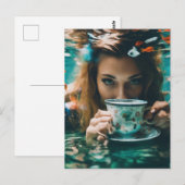 Onderwater thee met de goudvis briefkaart (Voorkant / Achterkant)