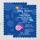 Onderwater thema babyshower uitnodigingen (Voorkant / Achterkant)