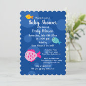 Onderwater thema babyshower uitnodigingen (Staand voorkant)