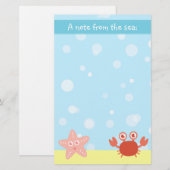 Onderwater thema met Zeester en Krab Briefpapier (Voorkant / Achterkant)