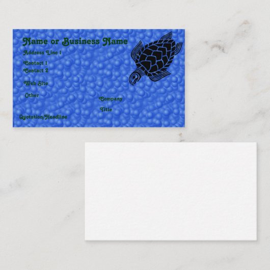 Onderwater Tribal Zee Turtle Profile Card Visitekaartje (Voorkant / Achterkant)