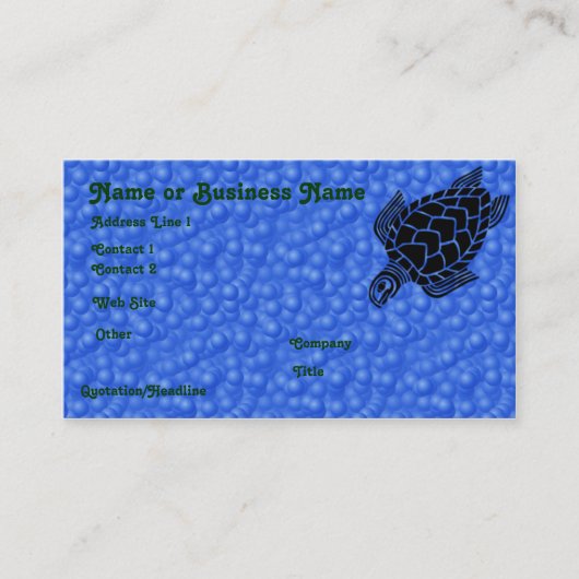 Onderwater Tribal Zee Turtle Profile Card Visitekaartje (Voorkant)