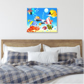 Onderwater Tropical Fish Fantasy Custom 2-Panel Canvas Afdruk (Insitu (Slaapkamer))