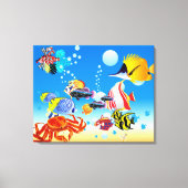 Onderwater Tropical Fish Fantasy Custom 2-Panel Canvas Afdruk (Voorkant)