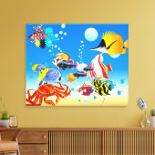 Onderwater Tropical Fish Fantasy Custom 2-Panel Canvas Afdruk (Insitu (Woonkamer))