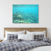 Onderwater tropisch visscènedoek canvas afdruk (Insitu (Slaapkamer))