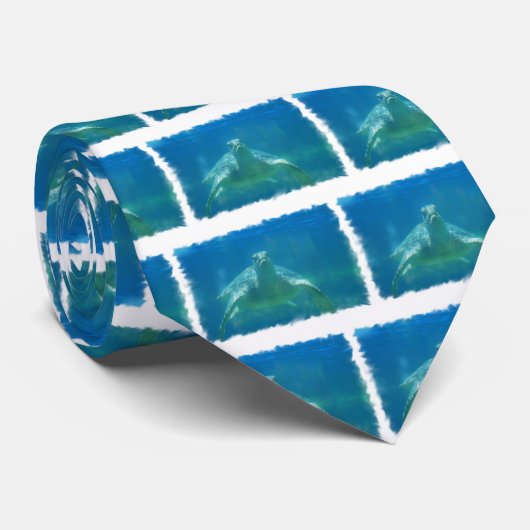 Onderwater Turtle Necktie Stropdas (Opgerold)