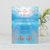 Onderwater Twee Minder Vis in het Zee Bruiloft Kaart (Staand voorkant)