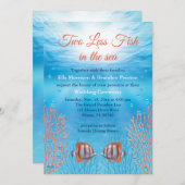 Onderwater Twee Minder Vis in het Zee Bruiloft Kaart (Voorkant / Achterkant)