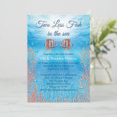 Onderwater Twee Minder Vis in het Zee Post Bruilof Kaart (Staand voorkant)