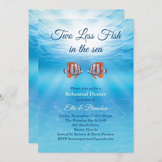 Onderwater Twee Minder Vissen in het Zee Repetitie Kaart (Voorkant / Achterkant)