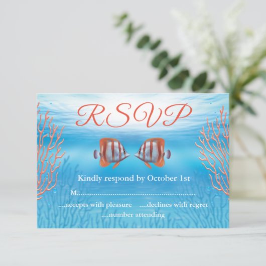 Onderwater Twee Minder Vissen in het Zee RSVP (Staand voorkant)