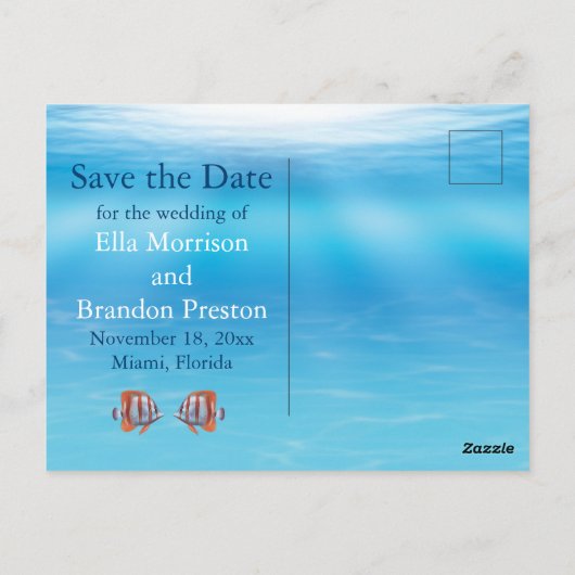 Onderwater Twee Minder Vissen in het Zee Save the Briefkaart (Achterkant)