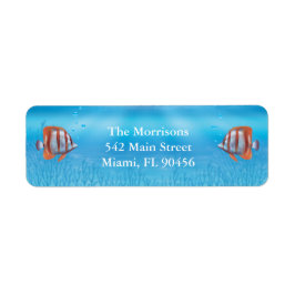 Onderwater Twee minder Vissen in Zee Retouradres Etiket