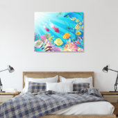 Onderwater vis fantasie canvas afdruk (Insitu (Slaapkamer))