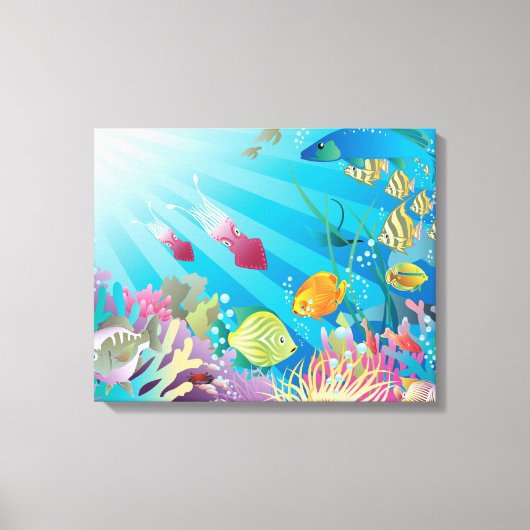 Onderwater vis fantasie canvas afdruk (Voorkant)
