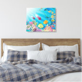 Onderwater vis fantasie canvas afdruk (Insitu (Slaapkamer))