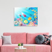 Onderwater vis fantasie canvas afdruk (Insitu (Woonkamer))