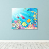 Onderwater vis fantasie canvas afdruk (Insitu (Houten vloer))