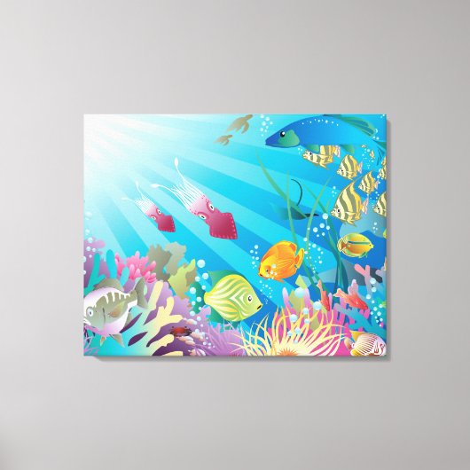 Onderwater vis fantasie canvas afdruk (Voorkant)