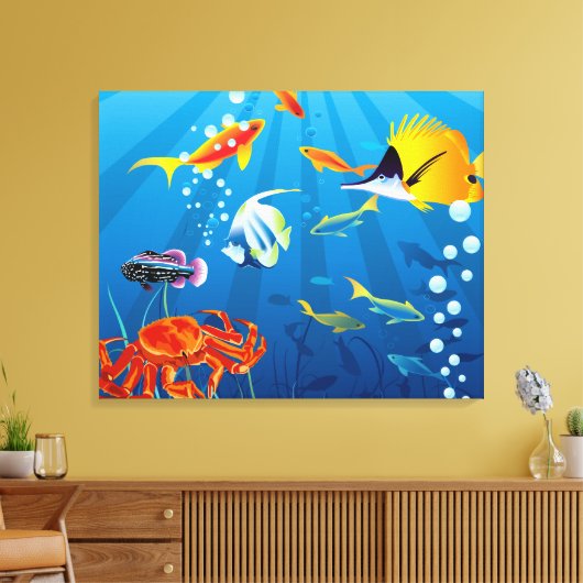 Onderwater vis Fantasy Custom Canvas Afdruk (Insitu (Woonkamer))
