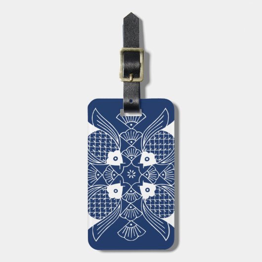 Onderwater Visontwerp met blauwe achtergrond Bagagelabel (Voorkant verticaal)