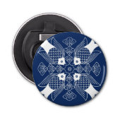 Onderwater Visontwerp met blauwe achtergrond Button Flesopener (Voorkant)