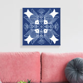 Onderwater Visontwerp met blauwe achtergrond Canvas Afdruk (Insitu (Woonkamer))