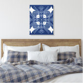 Onderwater Visontwerp met blauwe achtergrond Canvas Afdruk (Insitu (Slaapkamer))