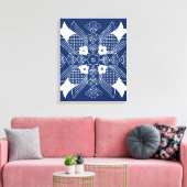 Onderwater Visontwerp met blauwe achtergrond Canvas Afdruk (Insitu (Woonkamer))