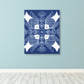 Onderwater Visontwerp met blauwe achtergrond Canvas Afdruk (Insitu (Houten vloer))