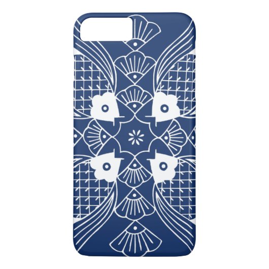 Onderwater Visontwerp met blauwe achtergrond Case-Mate iPhone Case (Achterkant)