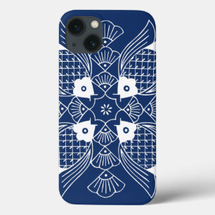 Onderwater Visontwerp met blauwe achtergrond Case-Mate iPhone Case