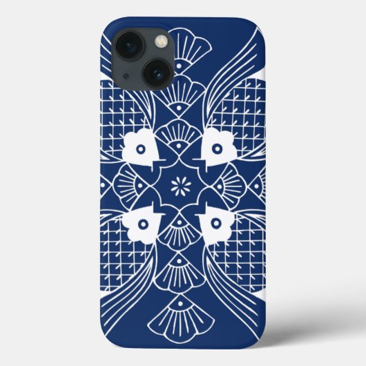 Onderwater Visontwerp met blauwe achtergrond Case-Mate iPhone Case (Achterkant)