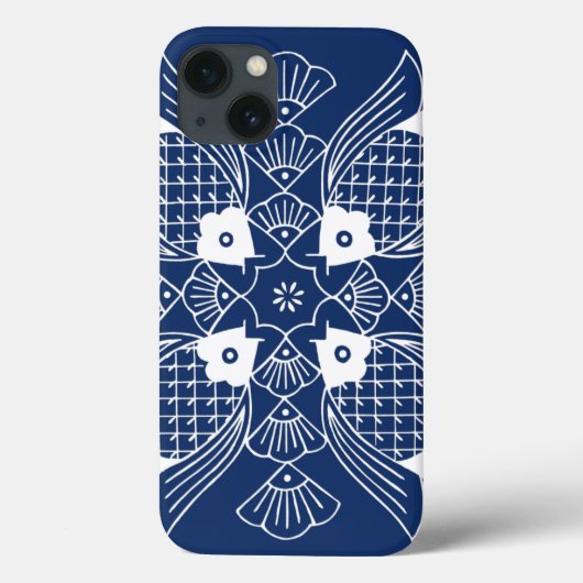 Onderwater Visontwerp met blauwe achtergrond Case-Mate iPhone Case (Achterkant)