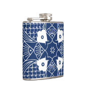 Onderwater Visontwerp met blauwe achtergrond Heupfles (Rechts)