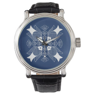 Onderwater Visontwerp met blauwe achtergrond Horloge