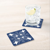 Onderwater Visontwerp met blauwe achtergrond Kartonnen Onderzetters (Insitu)